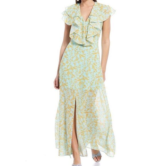 6 NWT Sachin & Babi Annemarie Ruffle Toile du Jouy Front Slit Dress MSRP $295 - Picture 6 of 6